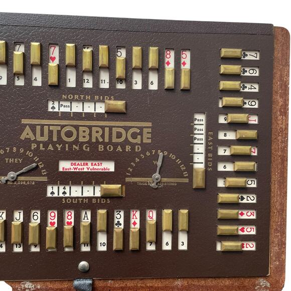 Vintage Bridge Card Game Board Autobridge Playing with Metal Sliders READ DSCPT - Picture 6 of 16